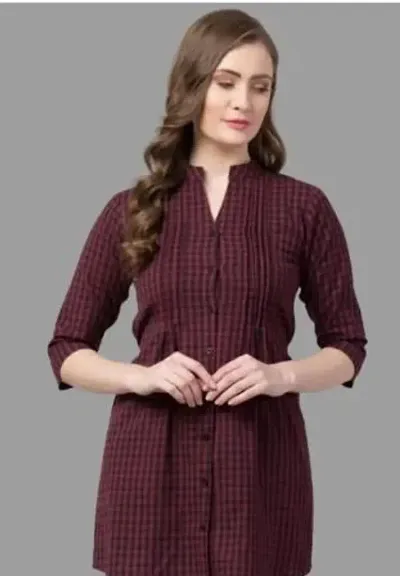 Elegant Checked Top For Women