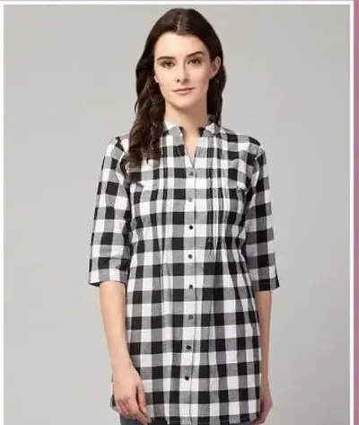 Elegant Checked Top For Women