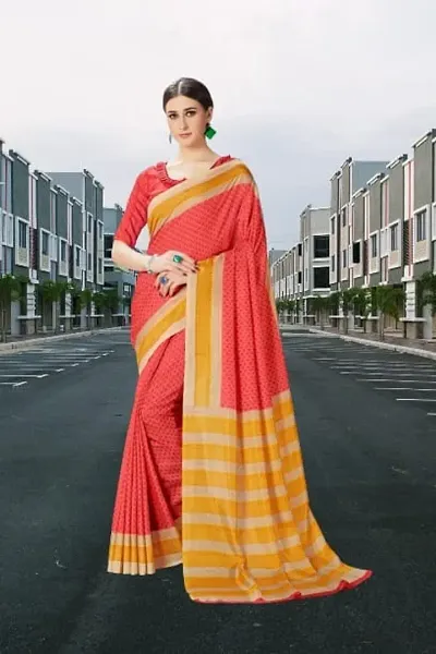 Fancy Georgette Saree with Blouse Piece for Women