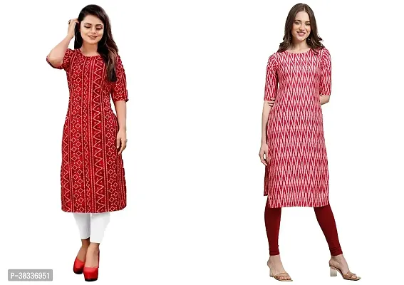 Stylish Multicoloured Crepe Kurta For Women Combo Of 2-thumb0