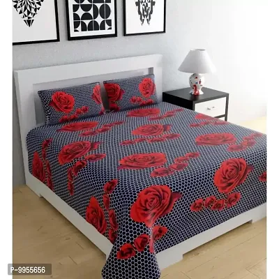 Attractive Polycotton 1 Double Bed Bedsheet With 2 Pillow Cover (1+2)