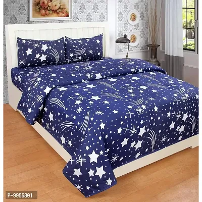 Amazing Glace cotton 1 double bed bedsheet with 2 pillow cover  (1+2)-thumb0