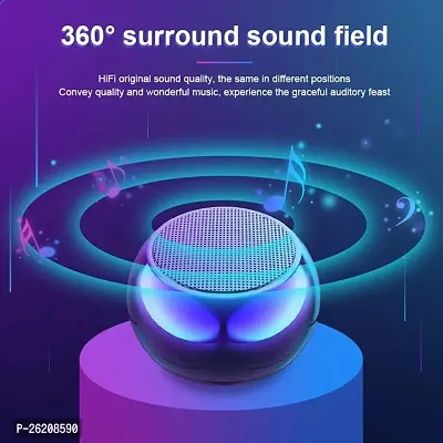 Mini Speaker Boost 4 Colorful Wireless Bluetooth Speaker Mini Electroplating Round Steel Speaker (Random from 4 Colour) Pack of 1-thumb0