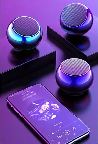 Mini Speaker Boost 4 Colorful Wireless Bluetooth Speaker Mini Electroplating Round Steel Speaker (Random from 4 Colour) Pack of 1-thumb2