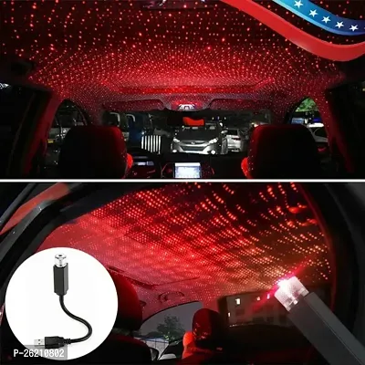 360 Degree Pattern Changing USB Star Projector Led Light USB Night Light for Cars, Bedroom, Truck LIGHT Led Light (red)-thumb0