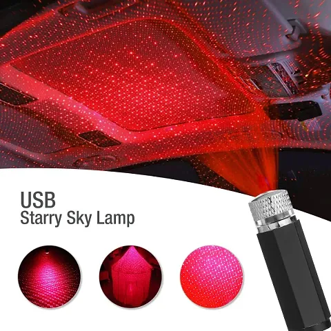Car USB Star Ceiling Light Auto Roof Star Projector Lights,Plug  Play Car Home Ceiling Romantic USB Night Light with Romantic Atmosphere for Car, Ceiling, Bedroom, Party (RED)