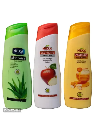 Honey  Almonds ,Aloe Vera  Mix fruit Advanced Nourishing Body Lotion 3pic 100ml Combo Pack-thumb0