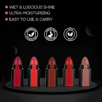 5 in 1 Waterproof Matte Lipstick Set Long Lasting Colorful Lipstick, 7.5 g, Dark Shades (RED)- Multicolor-thumb1