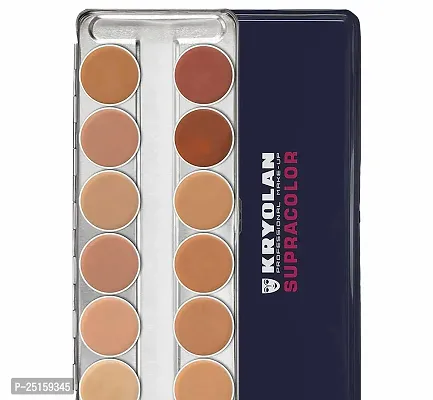 Full Coverage 12 Shades Supracolor Flawless Super Blendable, Waterproof, Long Lasting Dermacolor Mousse Foundation Palette for All Skin Types-thumb0