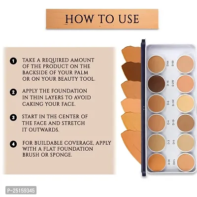 Full Coverage 12 Shades Supracolor Flawless Super Blendable, Waterproof, Long Lasting Dermacolor Mousse Foundation Palette for All Skin Types-thumb4