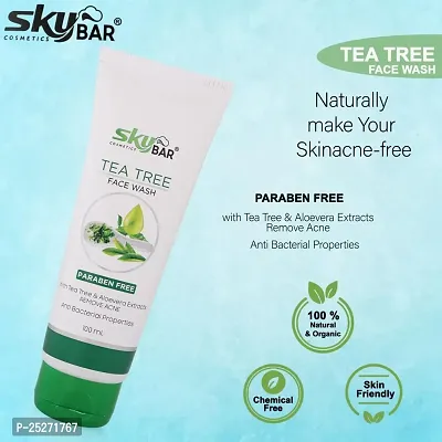 Tea Tree Natural Face Wash for Acne  Pimples Wash 100 ml - For Normal  Dry Skin-thumb3