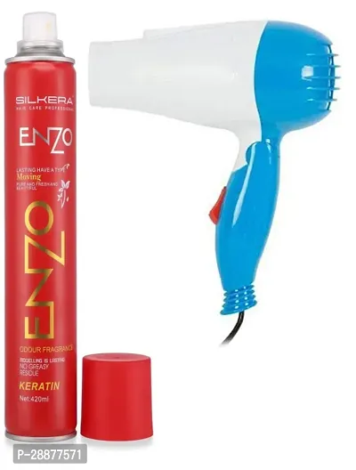 Enzo Hair Styling Spray Net Red 420 ml WITH HAIR DRYER (1000WATT) MULTICOLOR