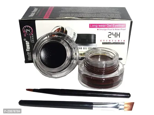 Music Flower Long Lasting Gel Eyeliner, Black and Brown-thumb0