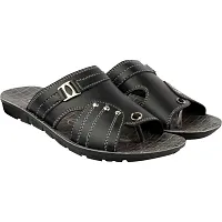 RAYS Combo Pack Of 2 Green, Black Flats Sandal Comfortable Sandals for Men's Size-9-thumb2