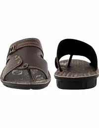 RAYS Men's PVC Sole Synthetic Leather Brown Slippers With Green Sandals/Floaters In Combo Pack (Size: 9 Uk)-thumb4