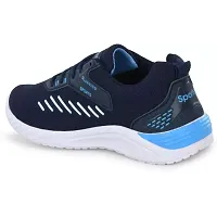 Stylish Blue Mesh Solid Sneakers For Men-thumb1