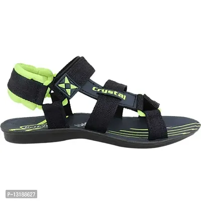 RAYS Combo Pack Of 2 Green, Black Flats Sandal Comfortable Sandals for Men's Size-9-thumb5