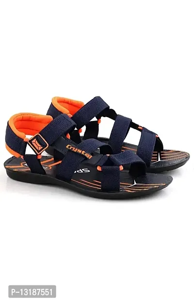 RAYS Men's PVC Sole Synthetic Leather Brown Slippers With Orange Sandals/Floaters In Combo Pack (Size: 7 Uk)-thumb2