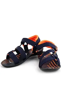 RAYS Men's PVC Sole Synthetic Leather Outdoor Sandals/Floaters (Orange, Size : 6 UK)-thumb1