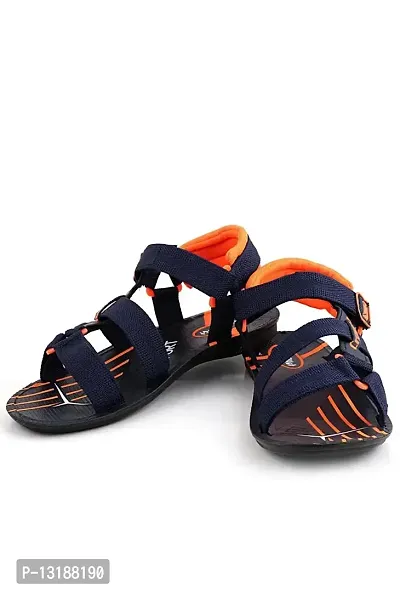 RAYS Men's PVC Sole Synthetic Leather Outdoor Sandals/Floaters (Orange, Size : 6 UK)-thumb2