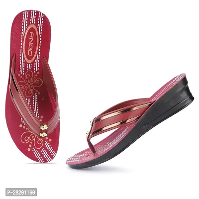 Elegant Red PU Printed Slippers For Women-thumb3