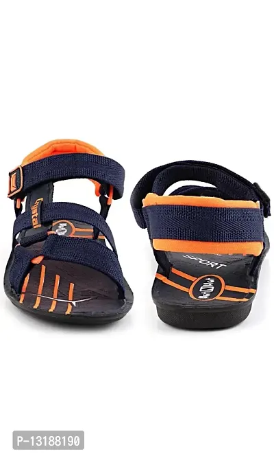 RAYS Men's PVC Sole Synthetic Leather Outdoor Sandals/Floaters (Orange, Size : 6 UK)-thumb3