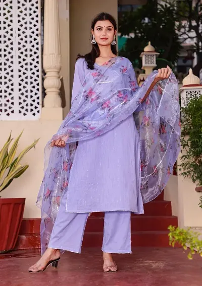 Kurta Pant with Organza Dupatta