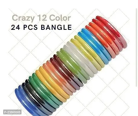 Elegant Glass Bangles Set For Women 24 Pieces-thumb0