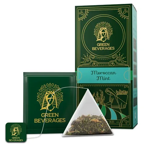 Green Beverages Green Tea - 27 Pyramid Tea Bags | Helps In Stress Relie, Boosts Immunity, Weight Loss Multipack