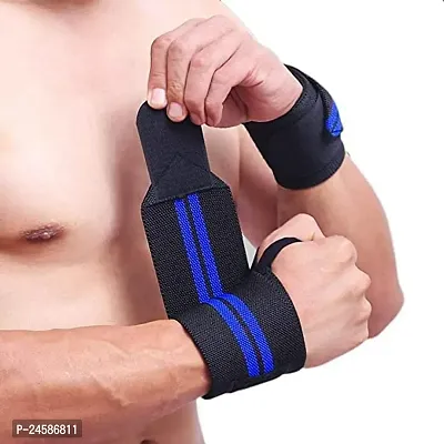 Wrist Band for Men  Women, Wrist Supporter for Gym. Wrist Wrap/Straps Gym Accessories for Men for Hand Grip  Wrist Support (Black)-thumb0