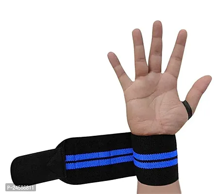 Wrist Band for Men  Women, Wrist Supporter for Gym. Wrist Wrap/Straps Gym Accessories for Men for Hand Grip  Wrist Support (Black)-thumb2