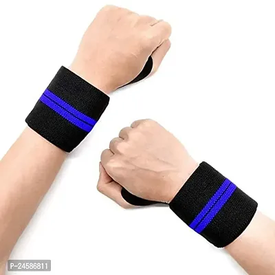 Wrist Band for Men  Women, Wrist Supporter for Gym. Wrist Wrap/Straps Gym Accessories for Men for Hand Grip  Wrist Support (Black)-thumb3