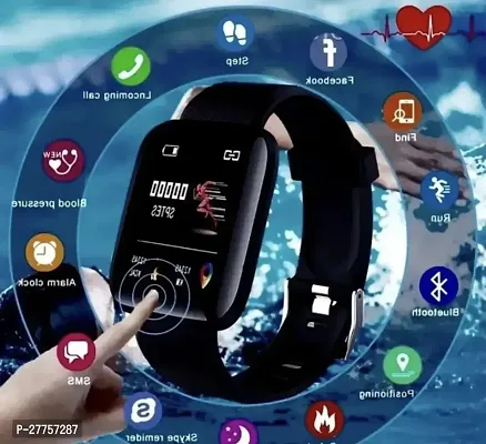 NEW ID116 PRO Stylish Bluetooth Smartwatch Essentials ID-116 Bluetooth Smartwatch Wireless Fitness Band for Boys, Girls, Men, Women Kids | Sports Gym Watch for All Smart Phones (BLACK,UNISEX)-thumb0
