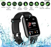 NEW ID116 PRO Stylish Bluetooth Smartwatch Essentials ID-116 Bluetooth Smartwatch Wireless Fitness Band for Boys, Girls, Men, Women Kids | Sports Gym Watch for All Smart Phones (BLACK,UNISEX)-thumb1