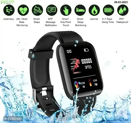 NEW ID116 PRO Stylish Bluetooth Smartwatch Essentials ID-116 Bluetooth Smartwatch Wireless Fitness Band for Boys, Girls, Men, Women Kids | Sports Gym Watch for All Smart Phones (BLACK,UNISEX)-thumb2
