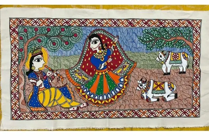Beautiful Cotton Cloth Hand Painted Madhubani Wall Hangings Vol 1