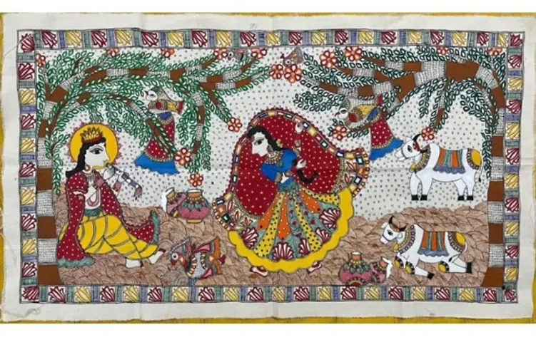 Beautiful Cotton Cloth Hand Painted Madhubani Wall Hangings Vol 3