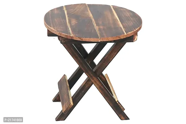 Beautiful Wooden Folding Table for Living Room Size-12 inch (30D x 30W x 30H)-thumb0