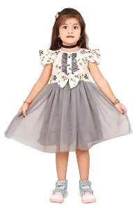 Milatra Fashion Girls Cotton Toddler Floral Print Butterfly Sleeve Combo Dress | Multicolor | Milatra Fashion-1058-thumb2