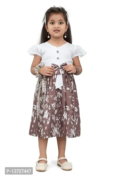 Milatra Fashion Toddler Girls Floral Print Ruffle Trim Belted Dress | Multicolor | Milatra Fashion-1081