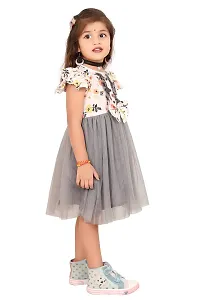 Milatra Fashion Girls Cotton Toddler Floral Print Butterfly Sleeve Combo Dress | Multicolor | Milatra Fashion-1058-thumb3