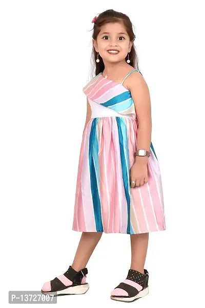 Milatra Fashion Girls Cotton Toddler Floral Print Ruffle Trim Belted Dress | Multicolor | Milatra Fashion-1066-thumb4