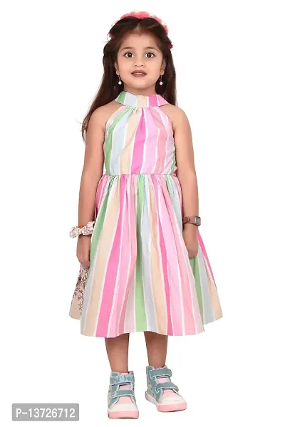 Milatra Fashion Girls Rayon Toddler Belted Dress | Multicolor | Milatra Fashion-1071