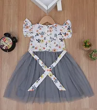 grey  white color cotton   net fabric best for baby girls-thumb2