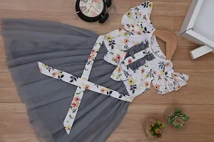 grey  white color cotton   net fabric best for baby girls-thumb3