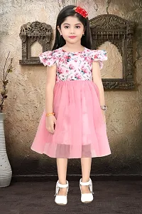 Pink cotton Printed frocks for Girls-thumb2