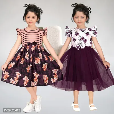 Stylish Cotton Blend Frocks For Kids Pack Of 2