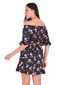Women Stylish Polyester Blend Printed Fit And Flare Dress-thumb1