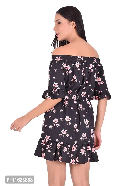 Women Stylish Polyester Blend Printed Fit And Flare Dress-thumb2