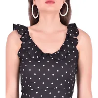 Women Stylish Polyester Blend Polka Dot Print Fit And Flare Dress-thumb2